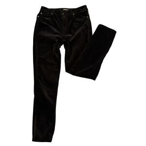 J. McLaughlin Pants Size 6 Black Velvet Straight Stretch Luxe Designer Classic
